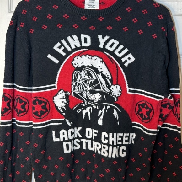Star Wars Unisex Darth Vader I Find Your Lack of Cheer Disturbing Sweater S - Picture 2 of 7